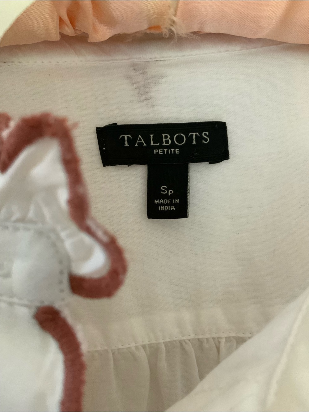 Talbots Floral Embroidered Ruffle-Trim Blouse - Picture 11 of 12